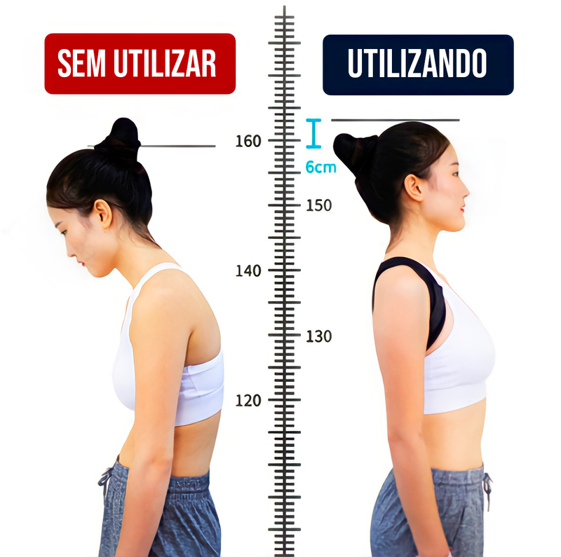 Corretor Postural Magnético Ajustável - Coluna, Ombro, Lombar e Clavícula